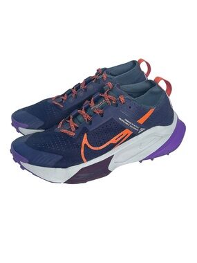 NIke ZoomX Zegama Trail Running Shoe Mens 11 Purple Ink Orange Sneakers Outdoors